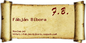 Fábján Bíbora névjegykártya