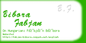 bibora fabjan business card